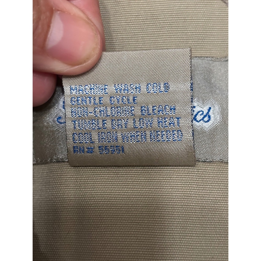 NY Classics Mens Tan Cotton Canvas Barn Jacket Corduroy Collar Plaid Lined Small - Picture 9 of 9